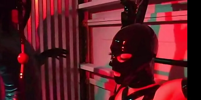 bdsm,big tits,bondage,boobs,brunette,busty,domination,femdom,huge tits,latex,lesbian,reverse cowgirl,rubber,slap
